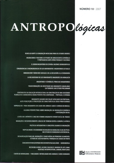 Capa do n.º 10 da revista Antropológicas